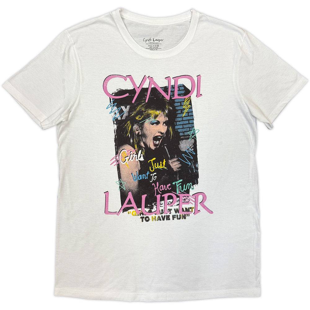 Cyndi Lauper - Singing Mens Tshirt - White